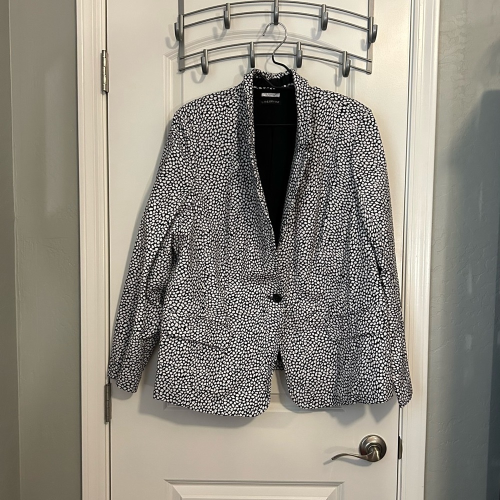 Lane Bryant The Modernist Collection Blazer Animal Print Black and White Size 26